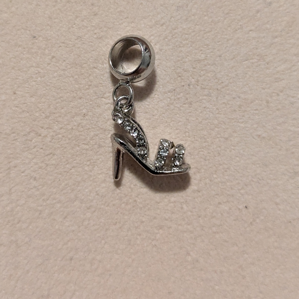 Silver High Heel Shoe Charm